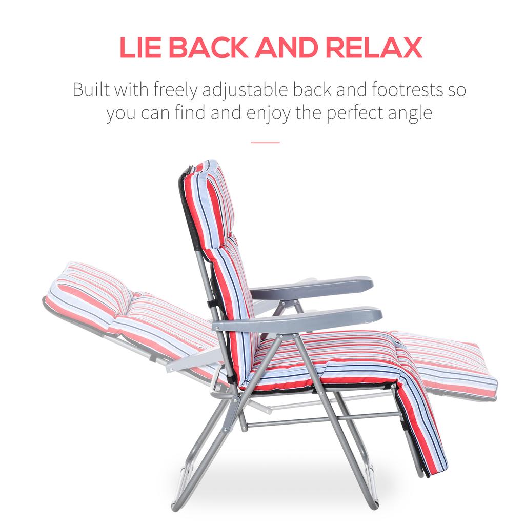 Reclining Garden Chair Set of 2, 5-Level Adjustable Zero Gravity Chairs with Cushions