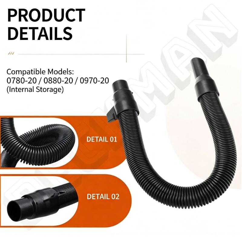 Corrugated Vacuum Hose Replacement with Molded Hose Ends and Extra Reach for 14-37-0105 Cleaning Corners and Narrow Household Areas Daily Use