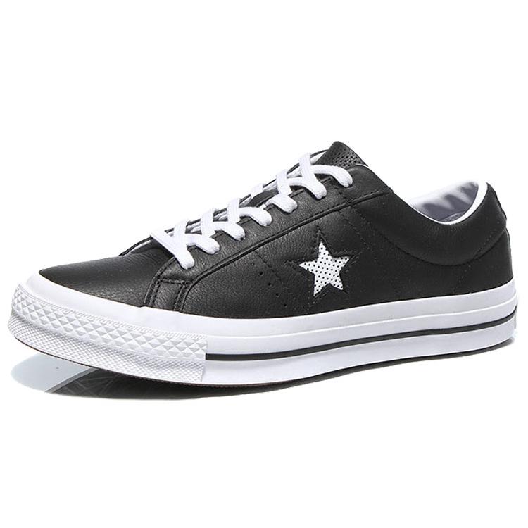 Converse One Star Low Leather Black White 158465C
