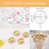 30Pcs Acrylic Chocolate Candy Holder Clear Chocolate Box Plastic Round, Chocolate Holder for Bouquet Flower Packaging Support Rack Candy Holder
