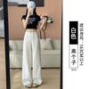 Gray wide-leg pants women's summer thin new high-waisted drape and thin straight narrow version small sweatpants
