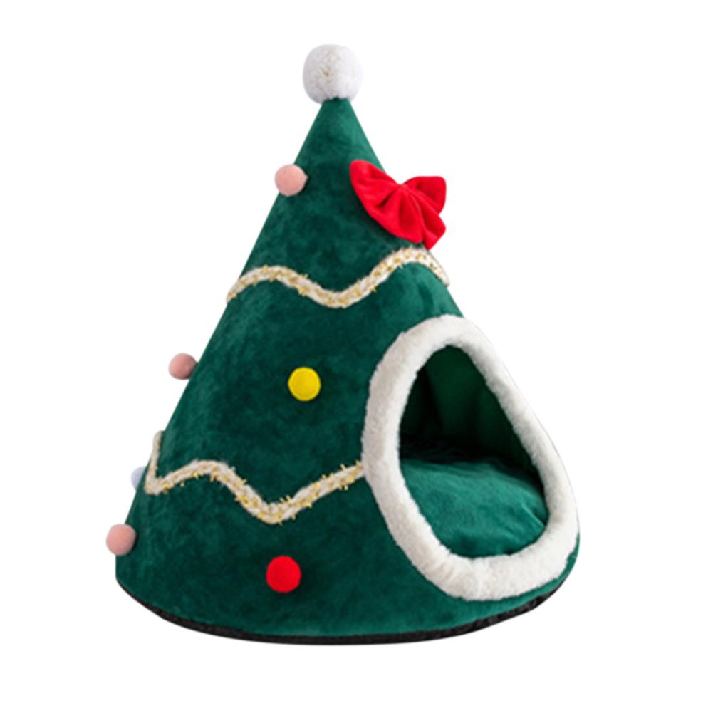Buy Christmas Tree Shape Dog Cat House Home Warm Sleeping Bed Nest