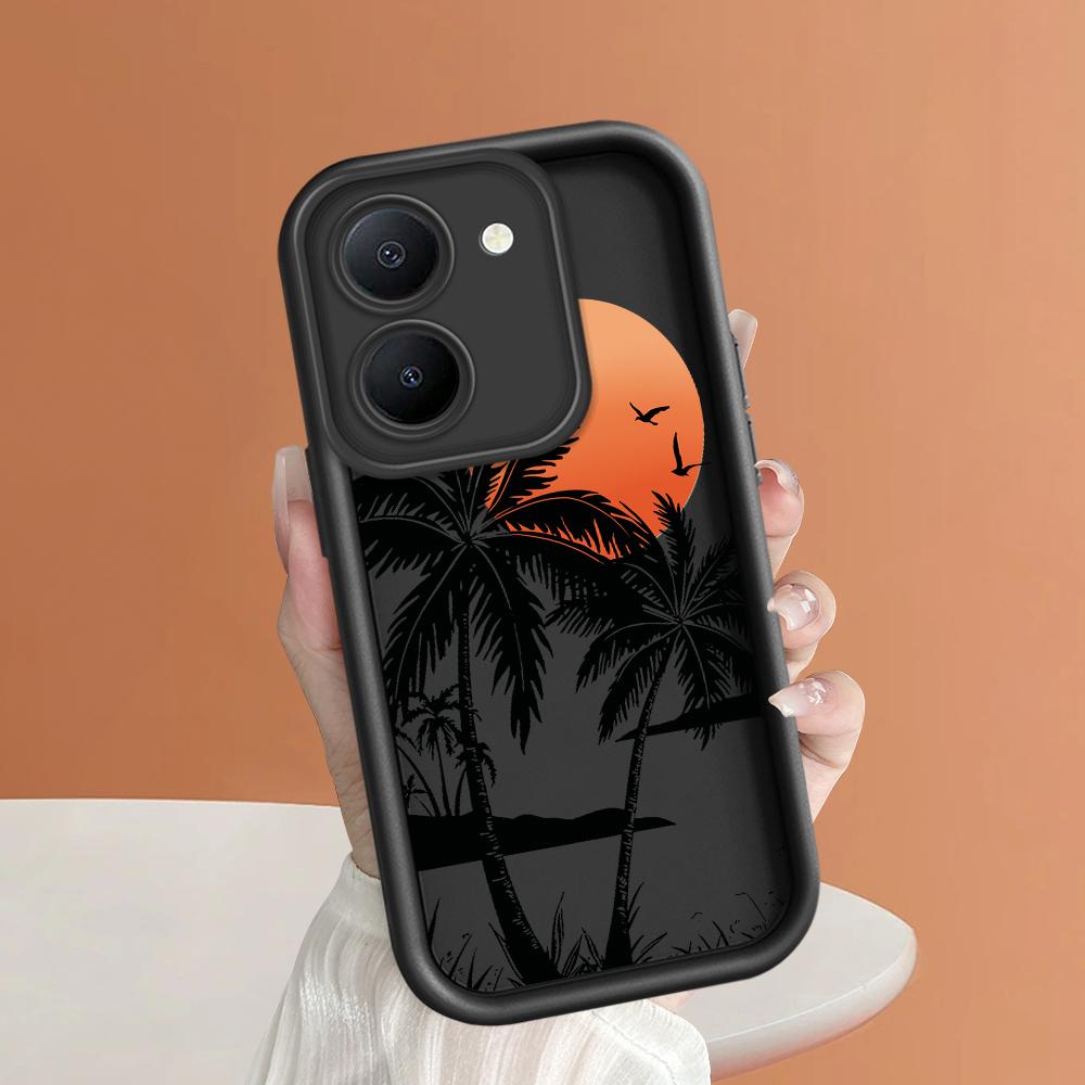 Soft Silicone Square Ladders Cartoon Pattern Full Cover Camera Protection Shockproof Case for iPhone Infinix Tecno Vivo