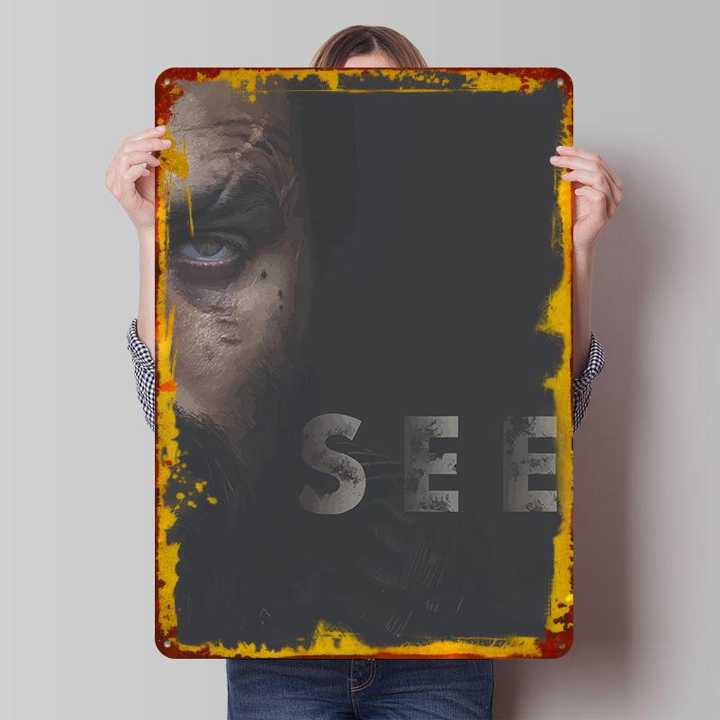 

See Jason Momoa Tin Plaque Poster Customized Wall Art Retro Vintage Metal Signs for Man Cave Aesthetic Decoration Room Decor 7.9x11.8In(20x30cm)