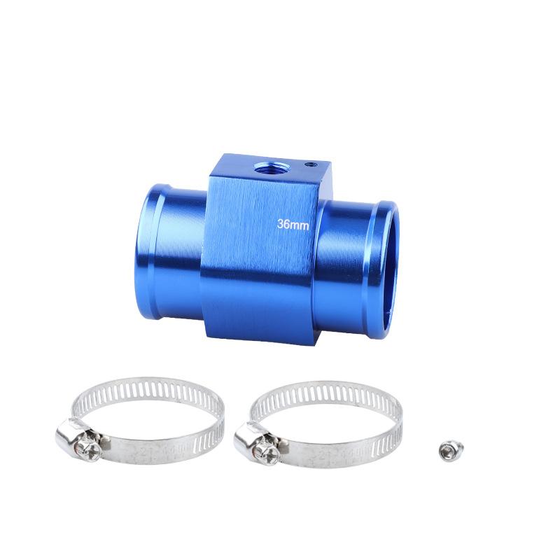 Universal Blue/Black Water Temperature Temp 26mm-40mm Sensor Gauge Joint Pipe Radiator Hose Adapter with 2 Clamps