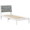 Bed Frame with Upholstered Headboard White 75 x 190 cm
