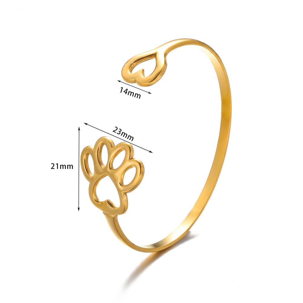 European & American Stainless Steel Heart-Shaped Hollow Geometric Bracelet