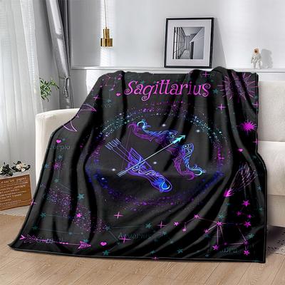 1 szt. Znak zodiaku Strzelec Gwiazdozbiór Gwiazdy Wystrój domu Koc Idealny na Kanapę, Łóżko, Podróż .W074