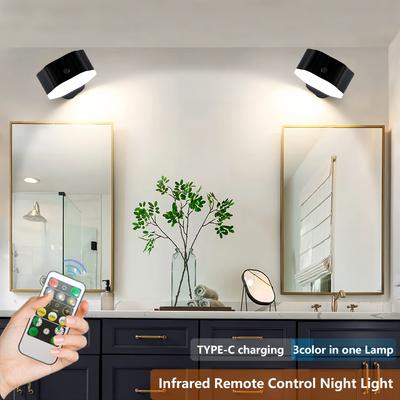 Wand-LED-Lampen Nachtlicht Berührungssensor Schalter Kabellose Fernbedienung USB-wiederaufladbare LED für Küche Schlafzimmer Innenbeleuchtung