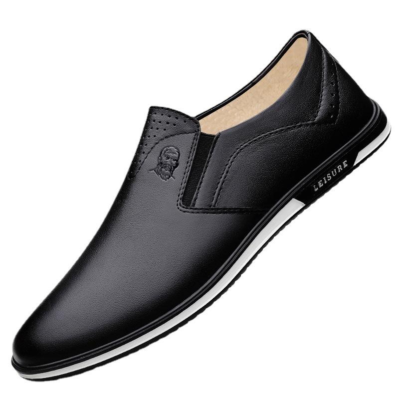 Old Man Head Men's Business Dress Leather Shoes Fleece Fashion Casual Breathable Men's Leather Shoes