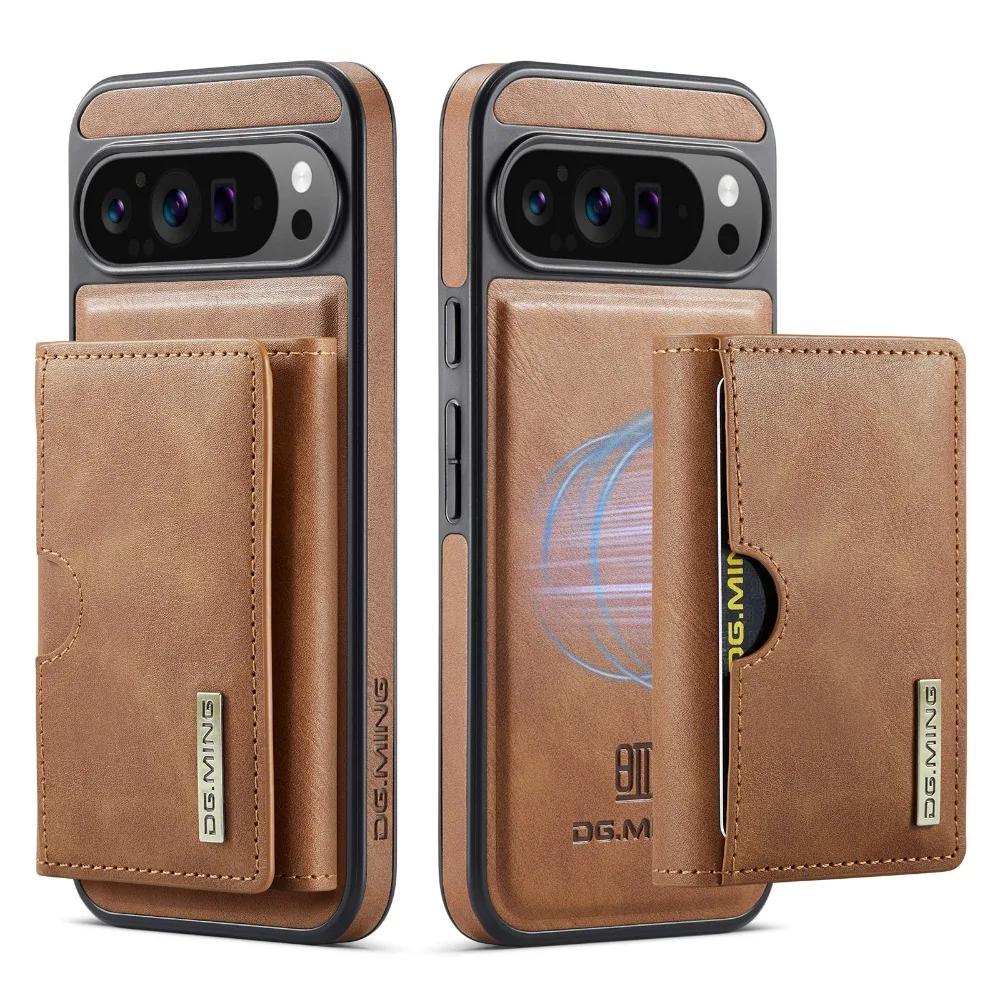 2 In 1 Detachable Magnetic Wallet Phone Case For Google Pixel 9 Pro XL 8 For Magsafe RFID Blocking Card Holder PU Leather Cover