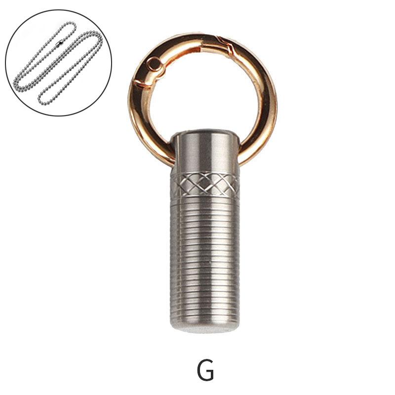 Waterproof Capsule Travel EDC with Necklace Portable Titanium Alloy Mini Medicine Seal Bottle Outdoor Survival Pocket Pill Box