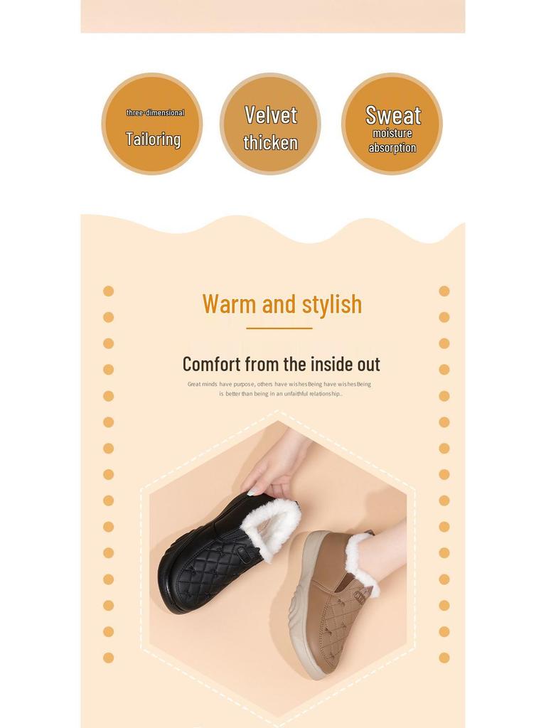 2024 Winter Women's Waterproof Cotton Boots: Thick-Soled, Casual, Warm, Plus Velvet, Comfortable Snow Shoes