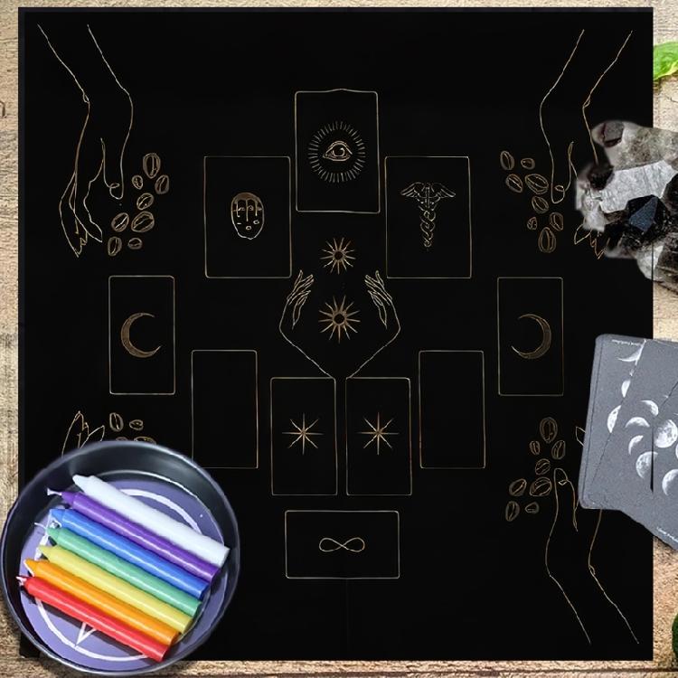 Square Table Cloth Tarot Altar Cloth Board Game Pad Astrological Oracles Pad Table Cover Card Mat Divinations Tablecloth
