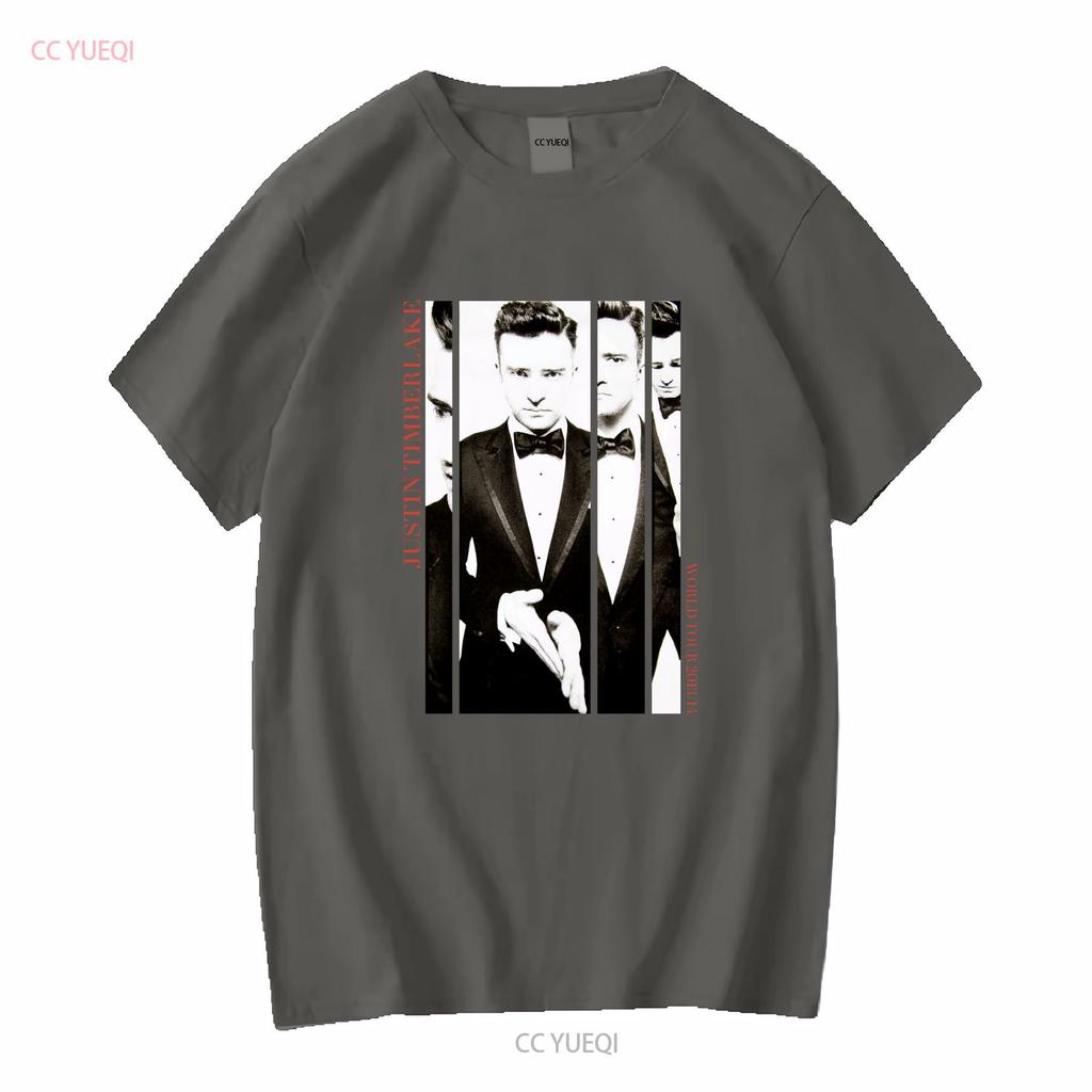 Justin Timberlake Anzug Krawatte Tour Welttermine 2013 14 2014 T-Shirt Klein Lang- Oder Kurzarm Vintage Gewaschen Unisex