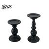Decorative Candle Holder Vintage Holder Black Matte Pillar Holders