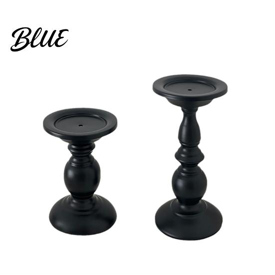 Decorative Candle Holder Vintage Holder Black Matte Pillar Holders