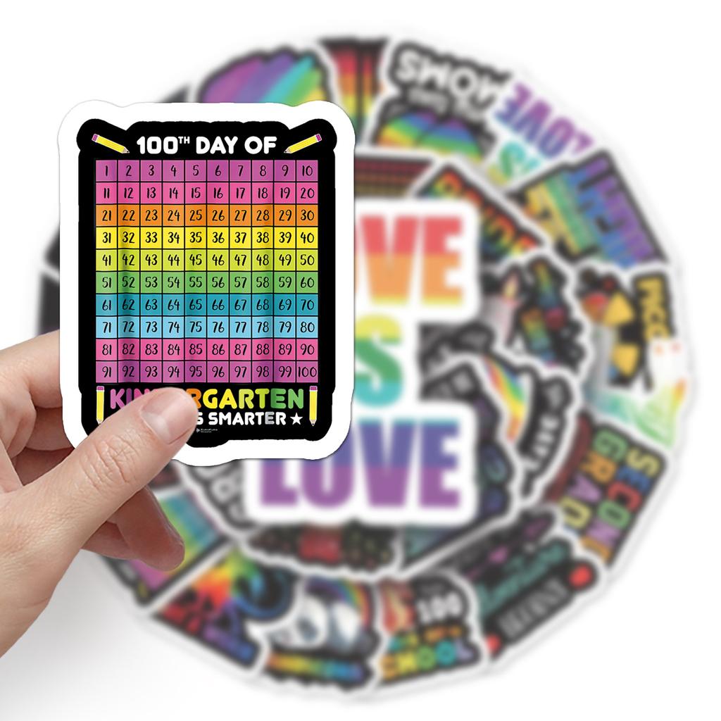 52 Color Series Doodle Personalized Suitcase Suitcase Self-adhesive Waterproof Cartoon Car Locomotive Stickers