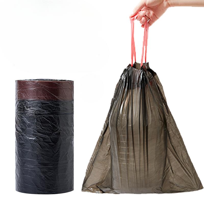 Automatic Drawstring Garbage BagThickened Portable for Household Use Large Black Plastic Bag for Kitchen and Dormitory