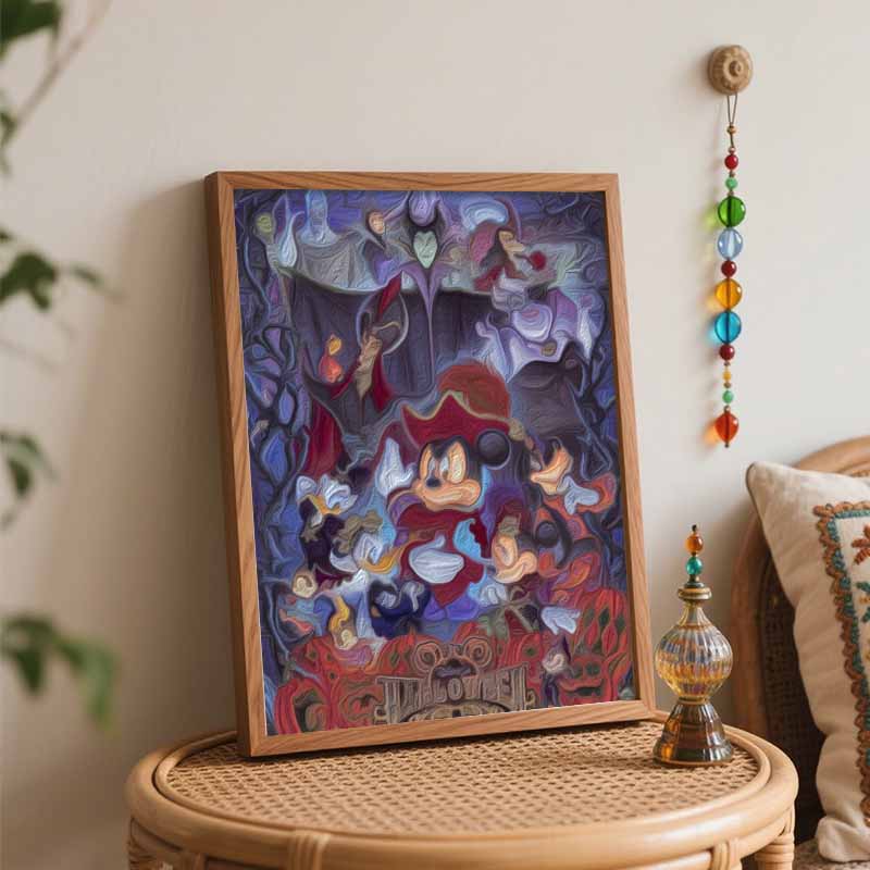 Disney Digital Oil Painting Art Painting Kit Manual Diy Painting for Home Decorations with Mickey Mouse and Disney Villains