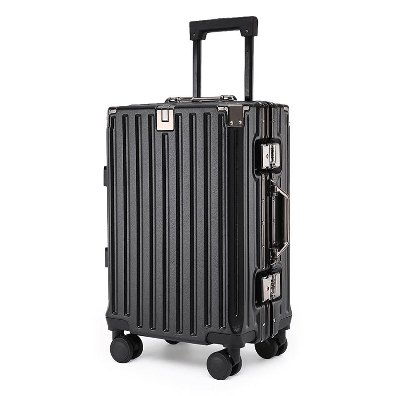 Eagle Shark Multifunctional Aluminum Frame Luggage with Charging Port & Cup Holder