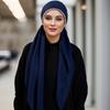 Premium Diamond Cotton Elastic Headband Cap For Woman Muslim Hijab Hat Lady Fashion Instant Scarf Islamic Turban 75*25cm