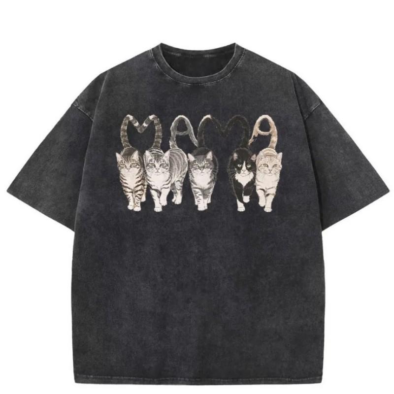 Trendy Auntie Goose On The Loose T Shirt Women Washed Cotton Retro Aesthetic Harajuku Streetwear Style Casual Fashion New Top Daily Wear Cool Top