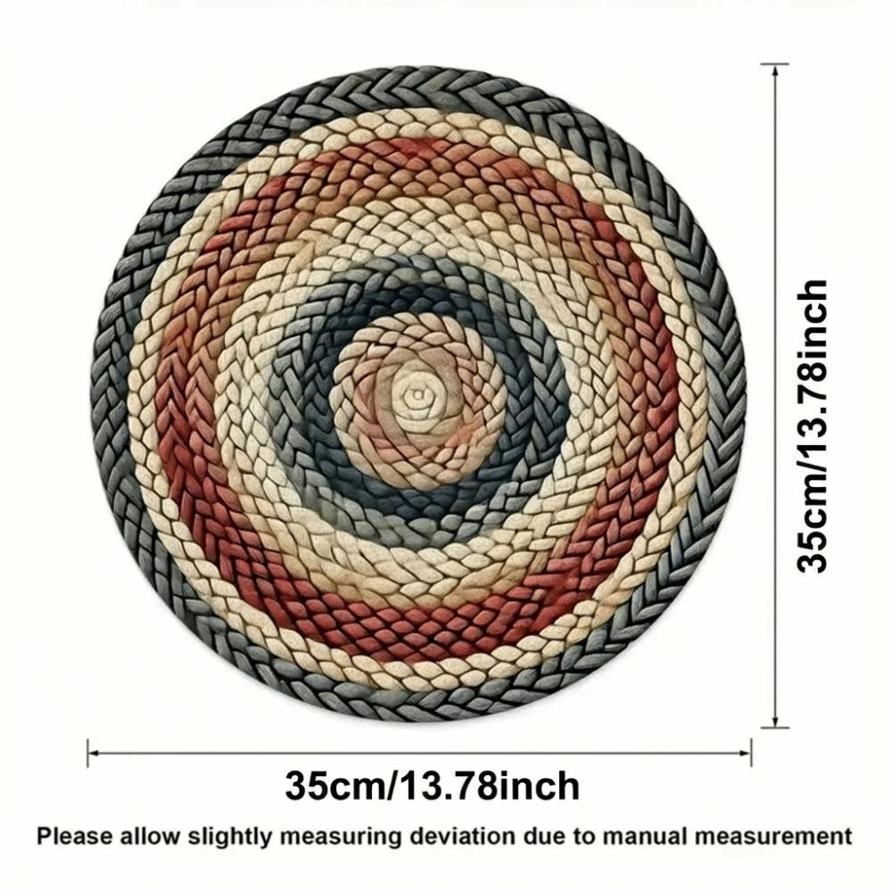 4pcs/set Thickened Round Placemat Heat Resistant Non-Slip Table Placemat Washable Oil-Proof Placemat Restaurant Decor Supplies