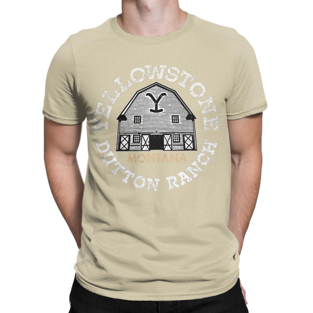 Yellowstone Dutton Ranch Montana Rustic Vintage T-Shirts Men Leisure Pure Cotton Tees O Neck Short Sleeve T Shirt Printing Tops