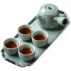 Jianying retro pottery glaze Chinese small set 1 drink household one pot two cups office ceramic tea set simple set