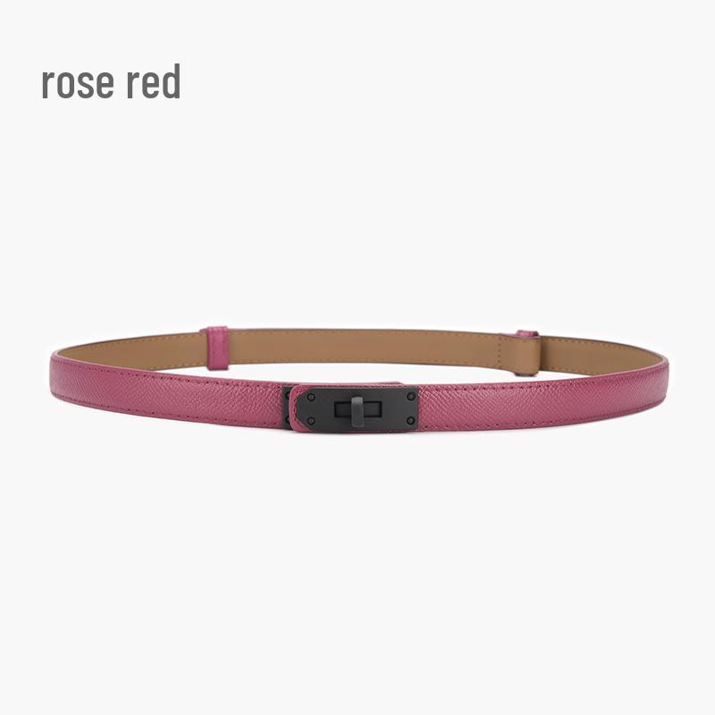 

Женский узкий ремень из натуральной кожи в корейском стиле с матовой пряжкой