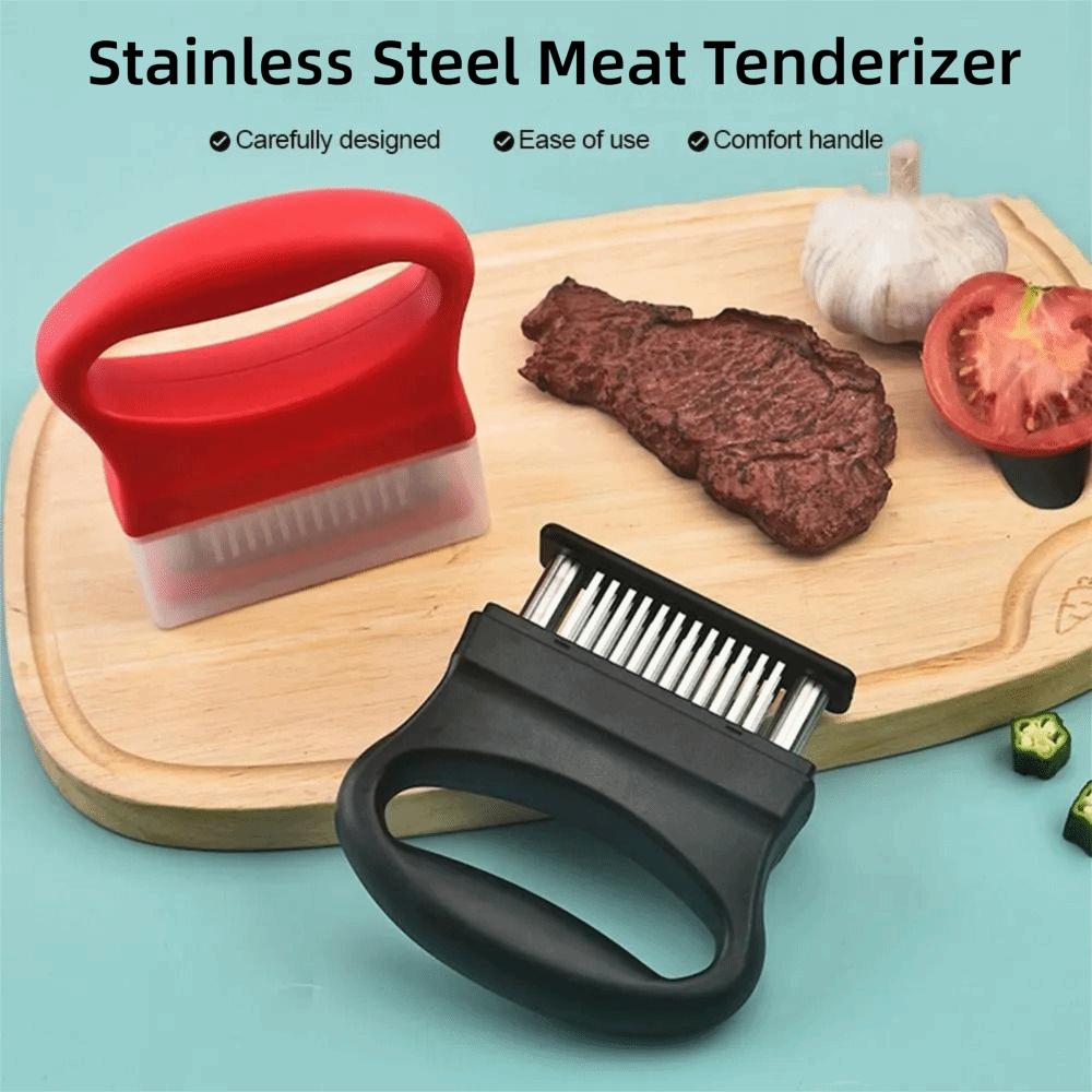 Stainless Steel Blades Meat Tenderizer Ultra Sharp Needle Ergonomic Handle Kitchen Pin Hammer with Cover Convenient