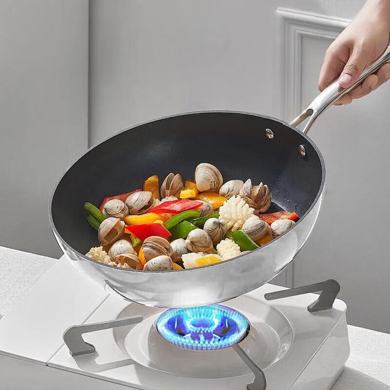 

Velosan 32см Зеркальная Нержавеющая Сталь Вок-сковорода Галька