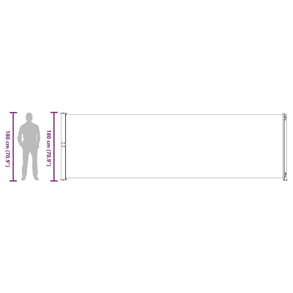 Side Awning Retractable 180 x 600 cm Gray