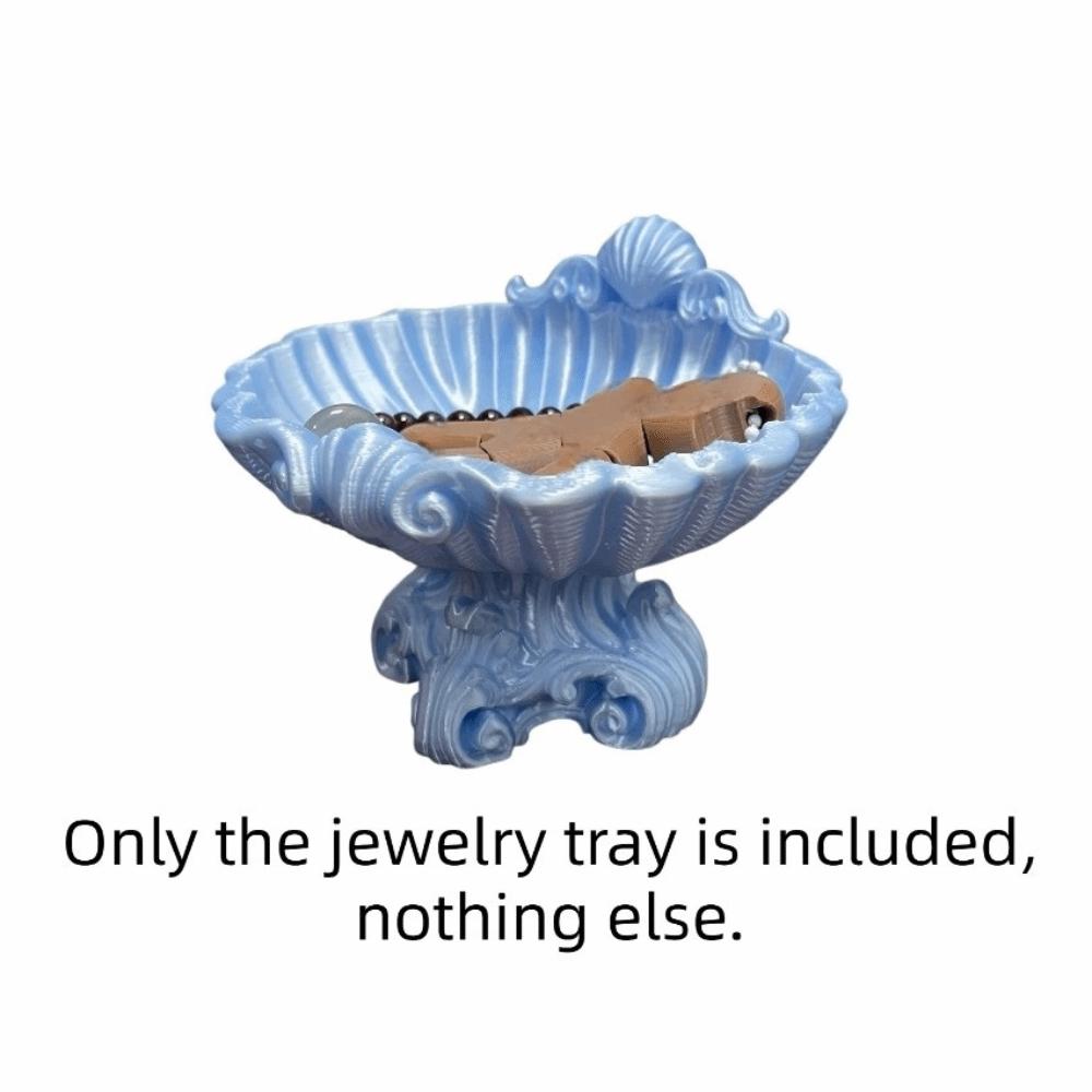 Elegant Sofa-shaped Ring Holder Sweet Shell Shape Jewelry Tray  Desktop Use Blue Shell