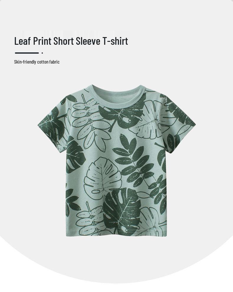 27kids 2024 Korean Style Kids' Summer T-Shirts - Short-Sleeve Boy Baby Clothes