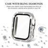 Bling Glass+Cover For Apple Watch Case 44 45mm 41mm 40 42mm 44mm Diamond bumper+Screen Protector for Series 11 10 9 8 7 5 6 SE