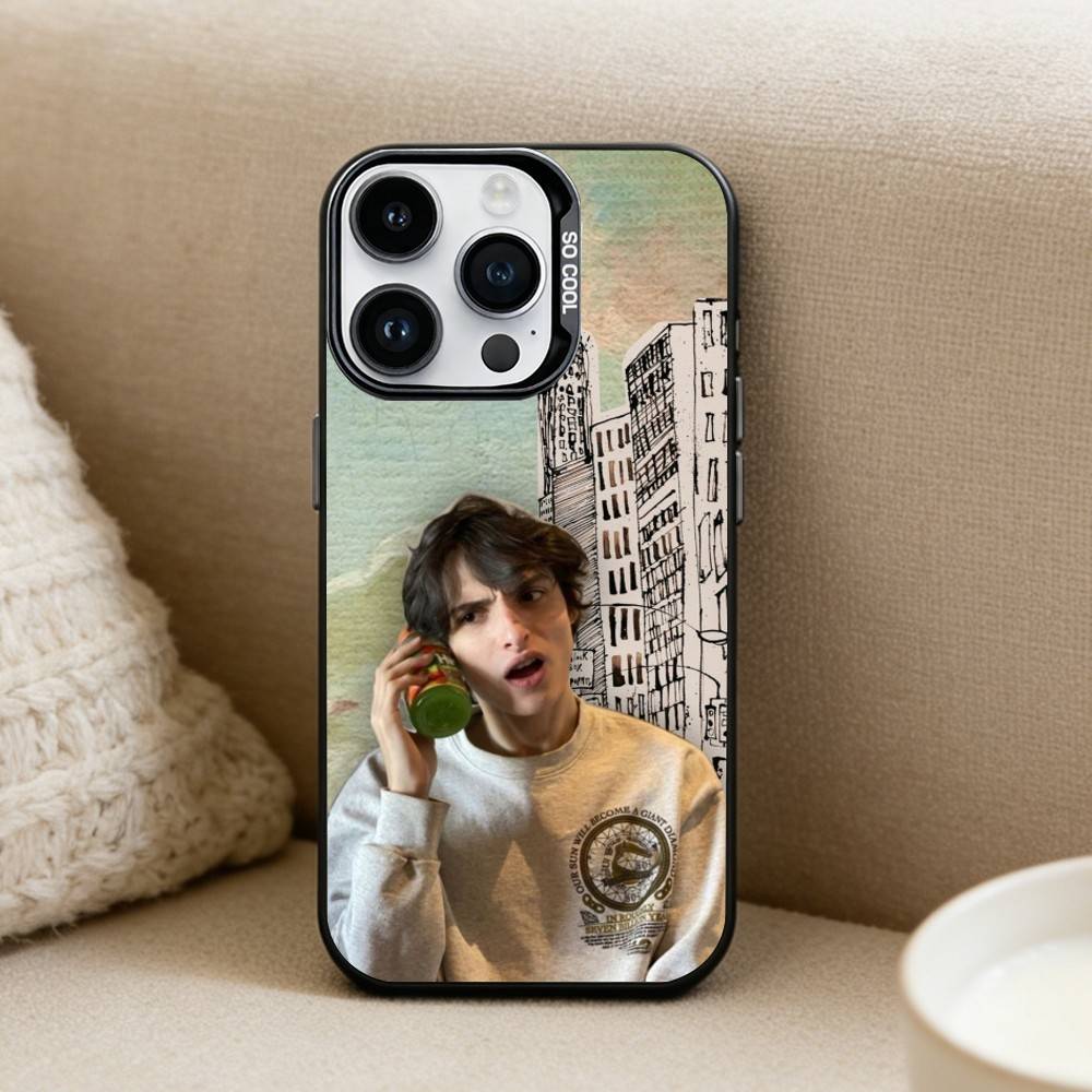 F-Finn Wolfhard Actor Phone Case For iPhone17, 16,15,14,13,12 Pro Max Black Candy Matte Shockproof Cover