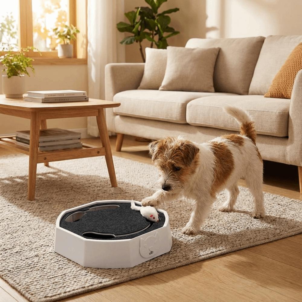 Scratch Resistant Automatic Mouse Follow Toy Adjustable Interactive Cat Toy  For Cats Dogs