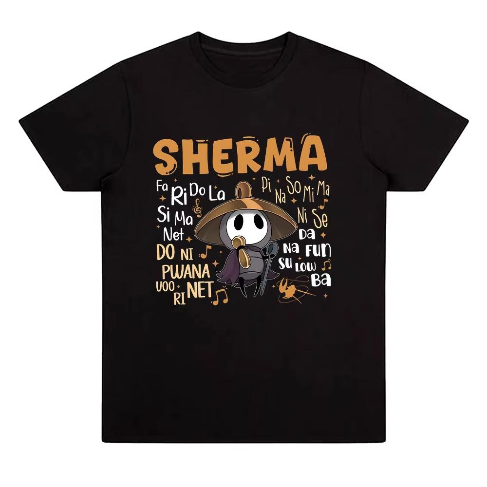 

2026 Sherma Song Tshirts Hollow Knight Silksong Funny Game Quote Tees Harajuku Cartoon Print T Shirts Cotton Casual Clothes 2XL