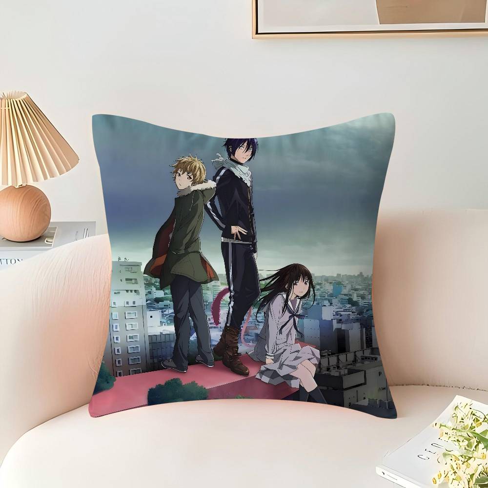 N-Noragami Anime Pillow Covers Cartoon Sofa Decorative Home Double-sided Printing Short Plush Cute Cushion Cover