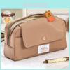 Multilayer Canvas Pencil Case With Large Capacity For Students And Office Use