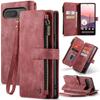 Zipper Leather Flip Phone Case for Google Pixel 10 9 Pro XL 9A 8 8A 7A 5G Pixel10 Pixel9A Wallet Lanyard Card Purse Cover Etui