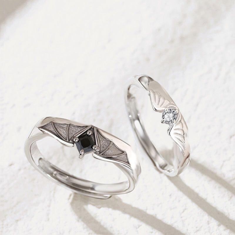 Angel and Devil Matching Rings for Women Open Adjustable Couple Friendship Ring