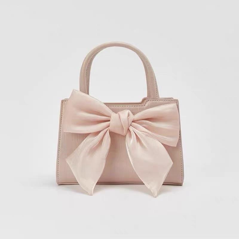 Sweet Girl Bow Hand Bag Women'S High-End Commuting Shoulder Messenger Bag Small Square Bag Women