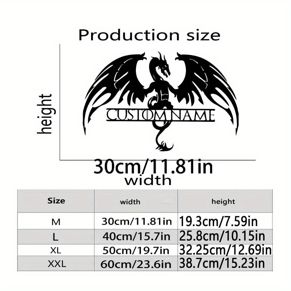 Exclusive Handmade Customizable Vintage Dragon Silhouette Metal Sign Wall Art Indoor Outdoor 30cm