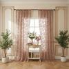 Американська Квіткова Ажурна Напівпрозора Штора Сітка на Вікно Готова Пасторальна Маленька Свіжа Спальня Вітальня Балкон