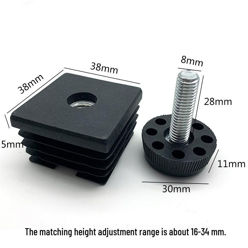 M8 Adjustable Table Leg Foot Pad with Height Adjustment Screw