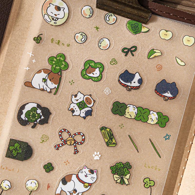 Mu Ran Mountain Cat Stickers: Adorable Cat Patterns for Journals, Water Bottles, Phone Cases, and DIY Collages
