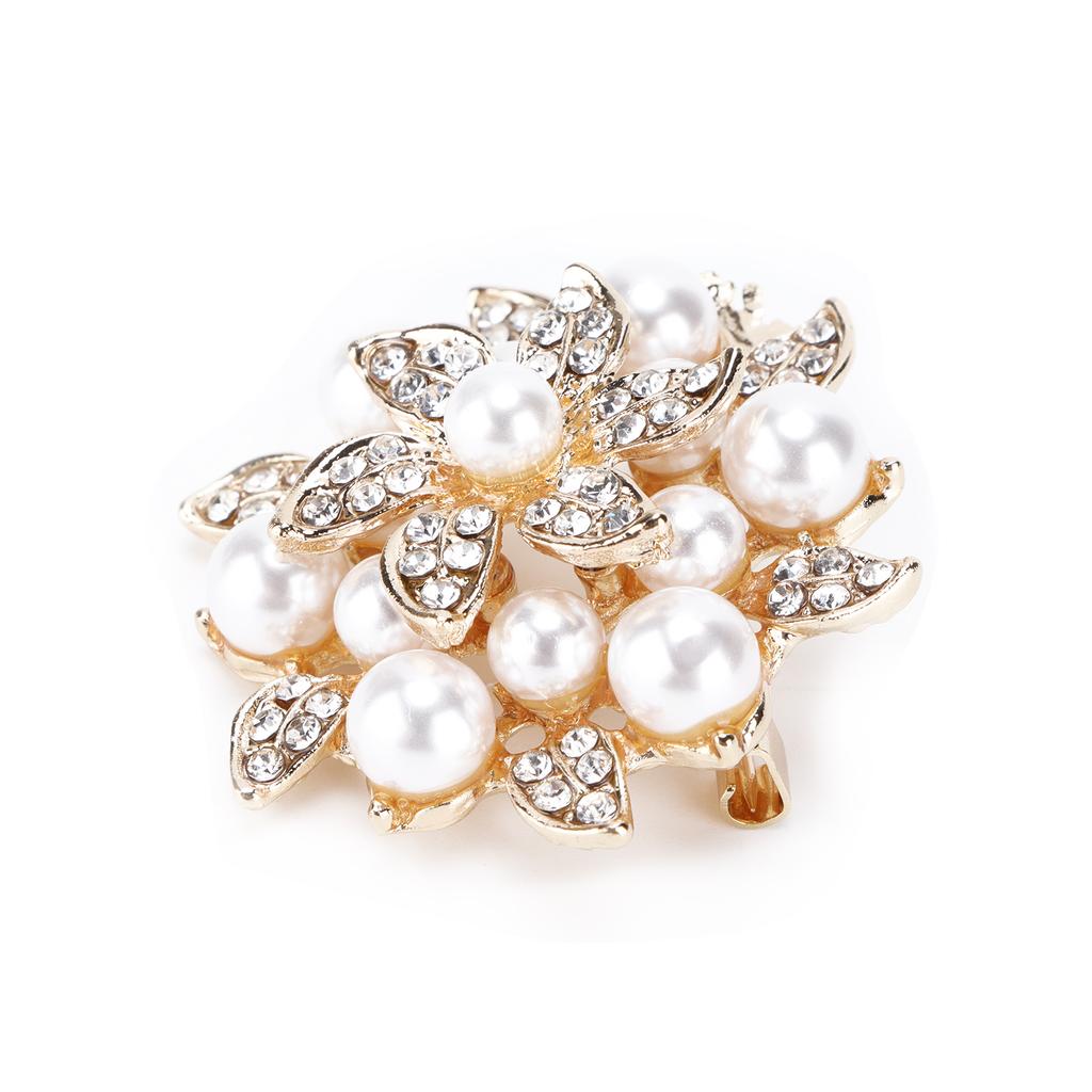 Brooch Flower Pearl Alloy Fashion for Exquisite Present Cloth Decorations
